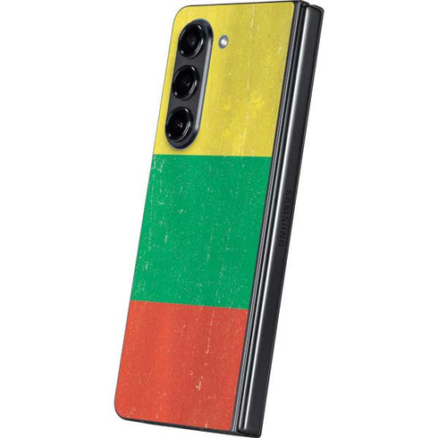 Lithuania Flag Distressed Galaxy Z Fold5 5G Skin